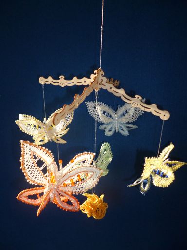 Schmetterlinge - Leinen mit Draht